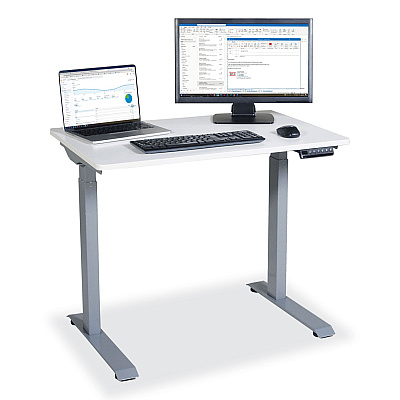 Victor Electric Height Adjustable Standing Desk, 36 x 23.6 x 38.7 to 48.4, White (VCTDC830W)