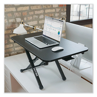 Victor Height Adjustable Laptop Standing Desk, 28.8 x 18.5 x 2.6 to 16, Black (VCTDCX110)