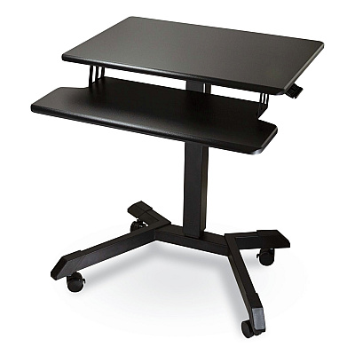 Victor Mobile Height Adjustable Standing Desk with Keyboard Tray, 25.6 x 17.7 x 29 to 44, Black (VCTDC550)