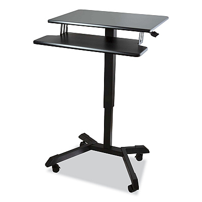 Victor Mobile Height Adjustable Standing Desk with Keyboard Tray, 25.6 x 17.7 x 29 to 44, Black (VCTDC550)