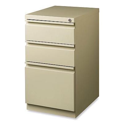 Hirsh Industries Full-Width Pull 20 Deep Mobile Pedestal File, 3-Drawer: Box/Box/File, Letter, Putty, 15 x 19.88 x 27.75 (HID18574)