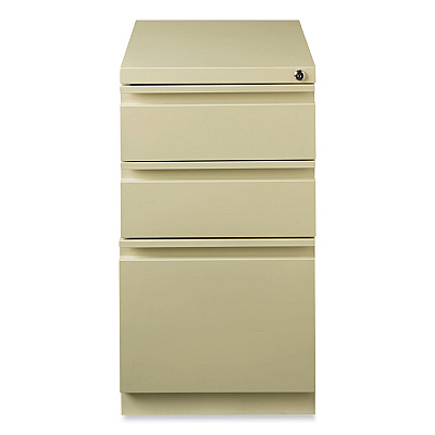 Hirsh Industries Full-Width Pull 20 Deep Mobile Pedestal File, 3-Drawer: Box/Box/File, Letter, Putty, 15 x 19.88 x 27.75 (HID18574)