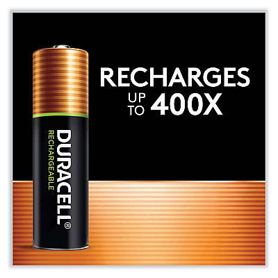 Duracell Rechargeable StayCharged NiMH Batteries, AAA, 2/Pack (DURNLAAA2BCD)