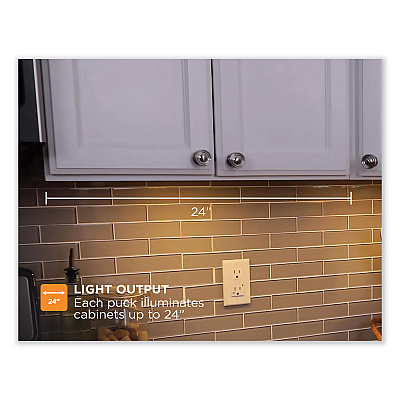 BLACK+DECKER LED Under Cabinet Puck Light Kit, 2.68w x 0.3h, White (LEDUCPUCK7WK)