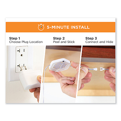 BLACK+DECKER LED Under Cabinet Puck Light Kit, 2.68w x 0.3h, White (LEDUCPUCK7WK)