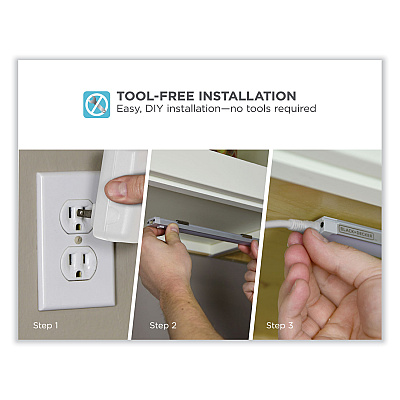 BLACK+DECKER LED Dimmable Under Counter Lighting with Motion Sensor and Magnetic Option Nine-Inch One-Bar Kit, 0.78w x 0.39h (LEDUC91CK)