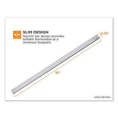 BLACK+DECKER LED Dimmable Under Counter Lighting with Motion Sensor and Magnetic Option One-Bar Kit, 0.78w x 0.39h, 18" Length (LEDUC181WK)