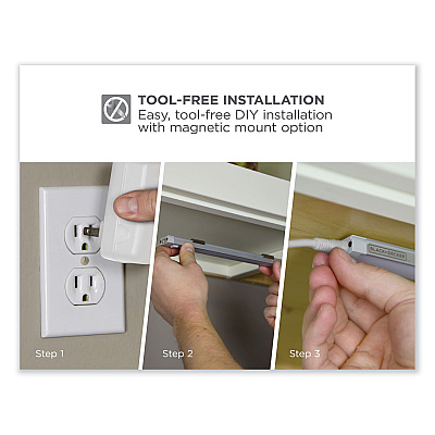 BLACK+DECKER LED Under Cabinet Lighting Kit with Magnetic Option Two-Bar Kit, 0.78w x 0.39h (LEDUC122DK)