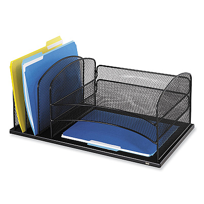 Safco Powered Onyx Three Horizontal and Three Upright Sections, Letter Size Files, 19.5 x 11.5 x 8.25 (SAF3231BL)