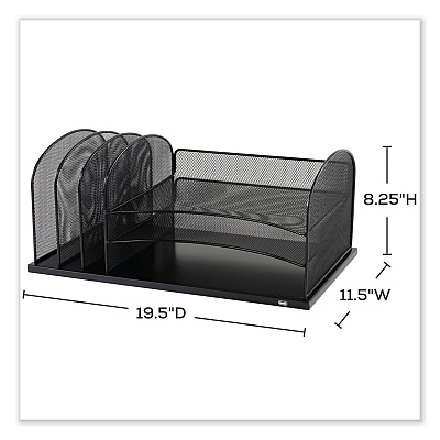 Safco Powered Onyx Three Horizontal and Three Upright Sections, Letter Size Files, 19.5 x 11.5 x 8.25 (SAF3231BL)