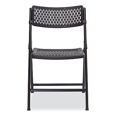 NPS AirFlex Series Premium Poly Folding Chair, Supports  Up to 1,000 lb, 17.25" Seat Height, Black, 4/Carton (NPS1410)