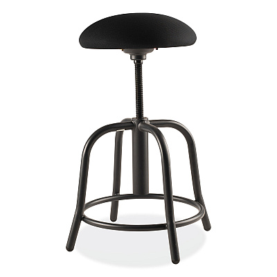 NPS 6800 Series Height Adjustable Fabric Seat Swivel Stool, Supports Up to 300 lb, 18" to 25" Seat Height, Black Seat/Base (NPS6810S10)