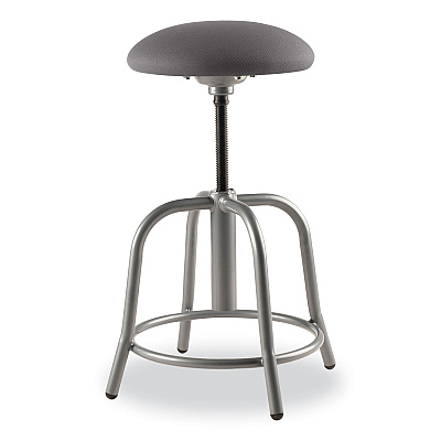 NPS 6800 Series Height Adjustable Fabric Padded Swivel Stool, Supports 300 lb, 18" to 25" Seat Height, Charcoal Seat/Gray Base (NPS6820S02)