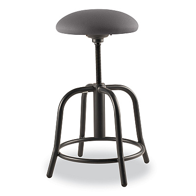 NPS 6800 Series Height Adjustable Fabric Seat Stool, Supports Up to 300 lb, 18" to 25" Seat Height, Charcoal Seat/Black Base (NPS6820S10)
