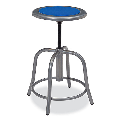NPS 6800 Series Height Adjustable Metal Seat Stool, Supports Up to 300 lb, 18" to 24" Seat Height, Persian Blue Seat/Gray Base (NPS682502)