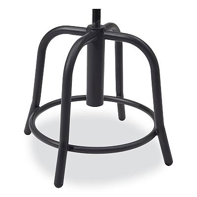 NPS 6800 Series Height Adjustable Metal Seat Swivel Stool, Supports Up to 300 lb, 18" to 24" Seat Height, Black Seat/Base (NPS681010)