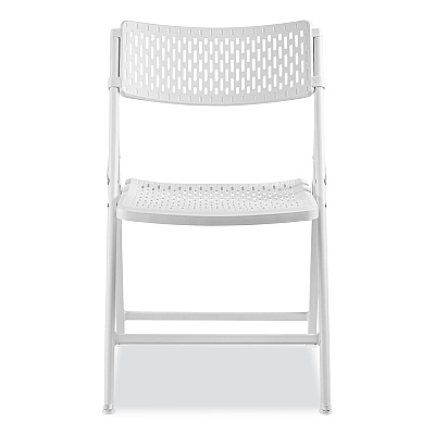 NPS AirFlex Series Premium Poly Folding Chair, Supports Up to 1,000 lb, 17.25" Seat Height, White Seat/Back/Base, 4/Carton (NPS1421)