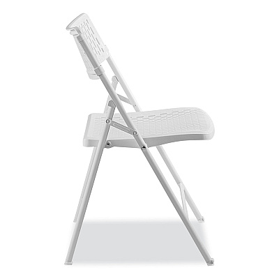 NPS AirFlex Series Premium Poly Folding Chair, Supports Up to 1,000 lb, 17.25" Seat Height, White Seat/Back/Base, 4/Carton (NPS1421)