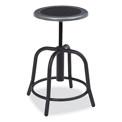 NPS 6800 Series Height Adjustable Metal Seat Swivel Stool, Supports Up to 300 lb, 18" to 24" Seat Height, Black Seat/Base (NPS681010)