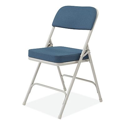 NPS 3200 Series Fabric Dual-Hinge Folding Chair, Supports Up to 300 lb, Regal Blue Seat, Regal Blue Back, Gray Base, 2/Carton (NPS3215)