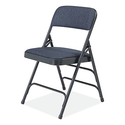 NPS 2300 Series Deluxe Fabric Upholstered Triple Brace Folding Chair, Supports Up to 500 lb, Imperial Blue, 4/Carton (NPS2304)