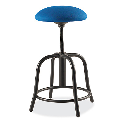 NPS 6800 Series Height Adjustable Fabric Padded Seat Stool, Support 300 lb, 18" to 25" Seat Height, Cobalt Blue Seat/Black Base (NPS6825S10)
