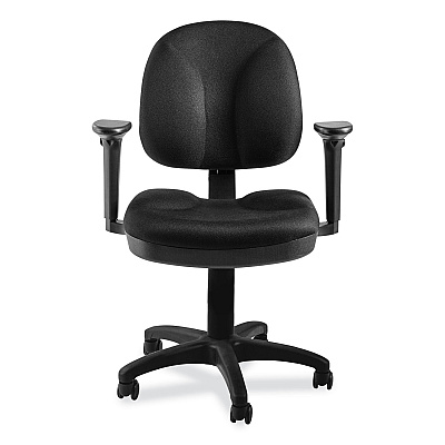 NPS Comfort Task Chair with Arms, Supports Up to 300 lb, 19" to 23" Seat Height, Black Seat, Black Back, Black Base (NPSCTCA)