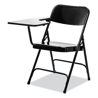 NPS 5200 Series Right-Side Tablet-Arm Folding Chair, Supports 480 lb, 17.25" Seat Height, Black, 2/Carton (NPS5210R)