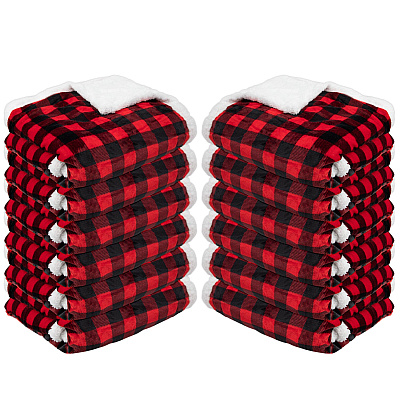 Buffalo Plaid Throw Blanket - Red & Black 50x70, Case Of 12 (THROW-BUFPL-50X70-CS)