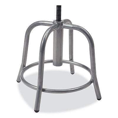 NPS 6800 Series Height Adjustable Metal Seat Swivel Stool, Supports Up to 300 lb, 18" to 24" Seat Height, Black Seat, Gray Base (NPS681002)