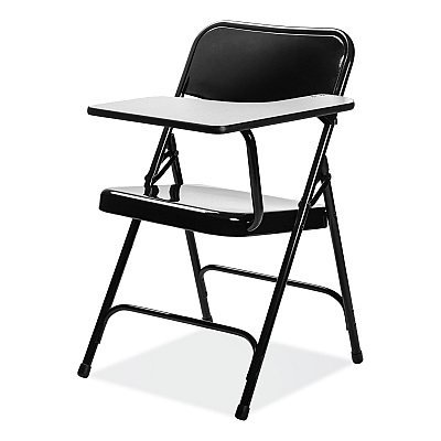 NPS 5200 Series Left-Side Tablet-Arm Folding Chair, Supports 480 lb, 17.25" Seat Height, Black, 2/Carton (NPS5210L)
