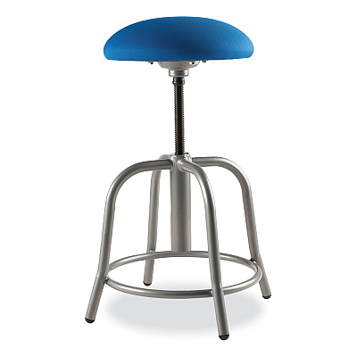 NPS 6800 Series Height Adjustable Fabric Padded Seat Stool, Supports 300 lb, 18" to 25" Seat Height, Cobalt Blue Seat/Gray Base (NPS6825S02)