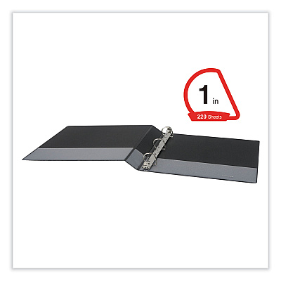 Universal Slant D-Ring View Binder, 3 Rings, 1" Capacity, 11 x 8.5, Black, 12/Carton (UNV20741PK)