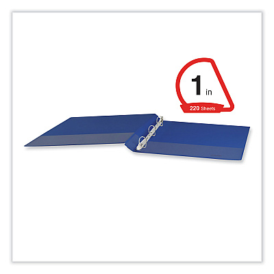 Universal Slant D-Ring View Binder, 3 Rings, 1" Capacity, 11 x 8.5, Navy Blue (UNV207410)