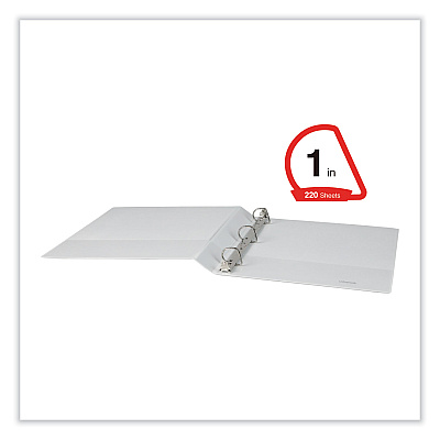 Universal Slant D-Ring View Binder, 3 Rings, 1" Capacity, 11 x 8.5, White, 12/Carton (UNV207421PK)