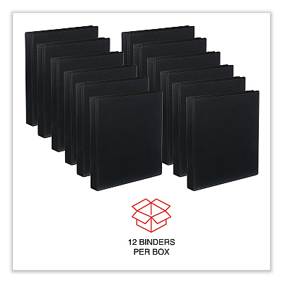 Universal Slant D-Ring View Binder, 3 Rings, 1" Capacity, 11 x 8.5, Black, 12/Carton (UNV20741PK)