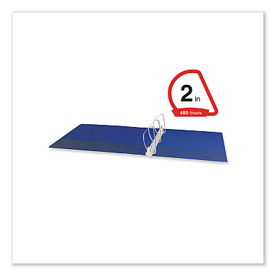 Universal Slant D-Ring View Binder, 3 Rings, 2" Capacity, 11 x 8.5, Navy Blue (UNV20749)
