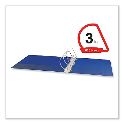 Universal Slant D-Ring View Binder, 3 Rings, 3" Capacity, 11 x 8.5, Navy Blue (UNV20754)