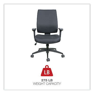 Alera Wrigley Series High Performance Mid-Back Synchro-Tilt Task Chair, Supports 275 lb, 17.91" to 21.88" Seat Height, Black (ALEHPS4201)