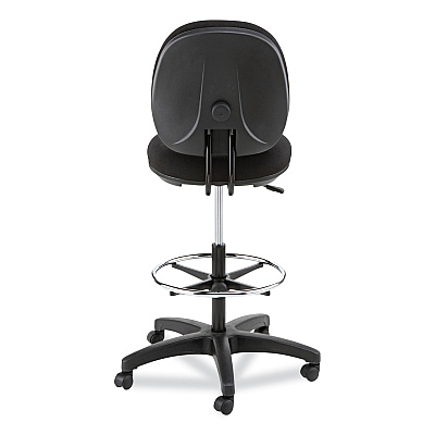 Alera Interval Series Swivel Task Stool, Supports Up to 275 lb, 23.93" to 34.53" Seat Height, Black Fabric (ALEIN4611)