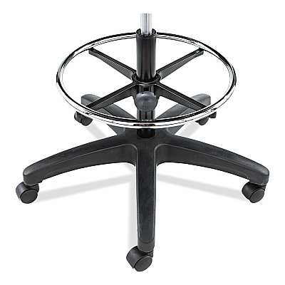Alera Interval Series Swivel Task Stool, Supports Up to 275 lb, 23.93" to 34.53" Seat Height, Black Faux Leather (ALEIN4616)