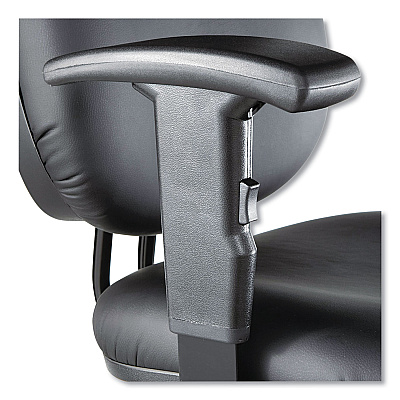 Alera Interval Series Swivel Task Stool, Supports Up to 275 lb, 23.93" to 34.53" Seat Height, Black Faux Leather (ALEIN4616)