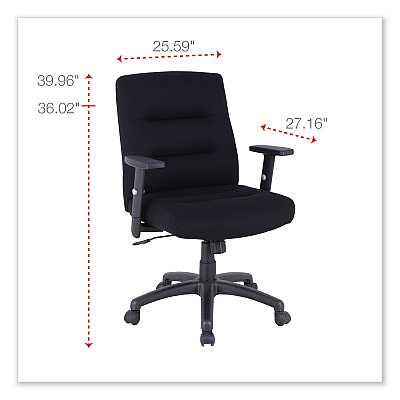 Alera Kesson Series Petite Office Chair, Supports Up to 300 lb, 17.71" to 21.65" Seat Height, Black (ALEKS4010)