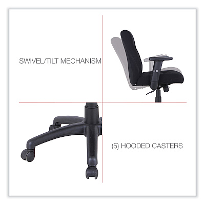 Alera Kesson Series Petite Office Chair, Supports Up to 300 lb, 17.71" to 21.65" Seat Height, Black (ALEKS4010)