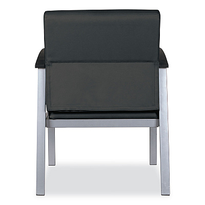 Alera metaLounge Series Mid-Back Guest Chair, 24.6" x 26.96" x 33.46", Black Seat, Black Back, Silver Base (ALEML2319)