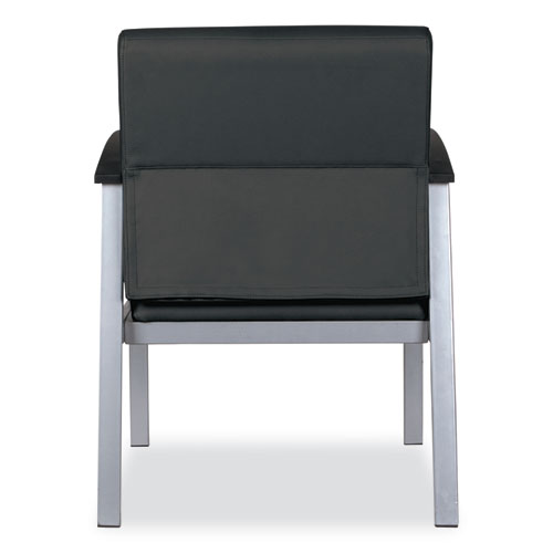 Alera metaLounge Series Mid-Back Guest Chair, 24.6" x 26.96" x 33.46", Black Seat, Black Back, Silver Base (ML2319)