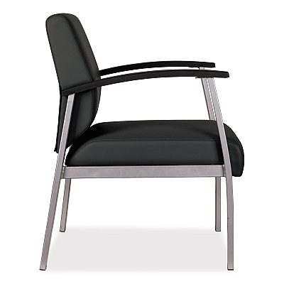 Alera metaLounge Series Mid-Back Guest Chair, 24.6" x 26.96" x 33.46", Black Seat, Black Back, Silver Base (ALEML2319)