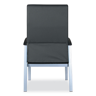 Alera metaLounge Series High-Back Guest Chair, 24.6" x 26.96" x 42.91", Black Seat, Black Back, Silver Base (ALEML2419)
