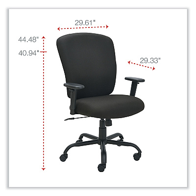 Alera Mota Series Big and Tall Chair, Supports Up to 450 lb, 19.68" to 23.22" Seat Height, Black (ALEMT4510)
