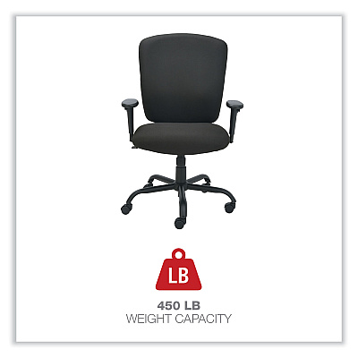 Alera Mota Series Big and Tall Chair, Supports Up to 450 lb, 19.68" to 23.22" Seat Height, Black (ALEMT4510)